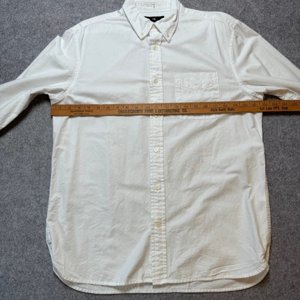 Banana Republic Shirt Mens M White Oxford Standard Fit Cotton Long Sleeve - Picture 8 of 11